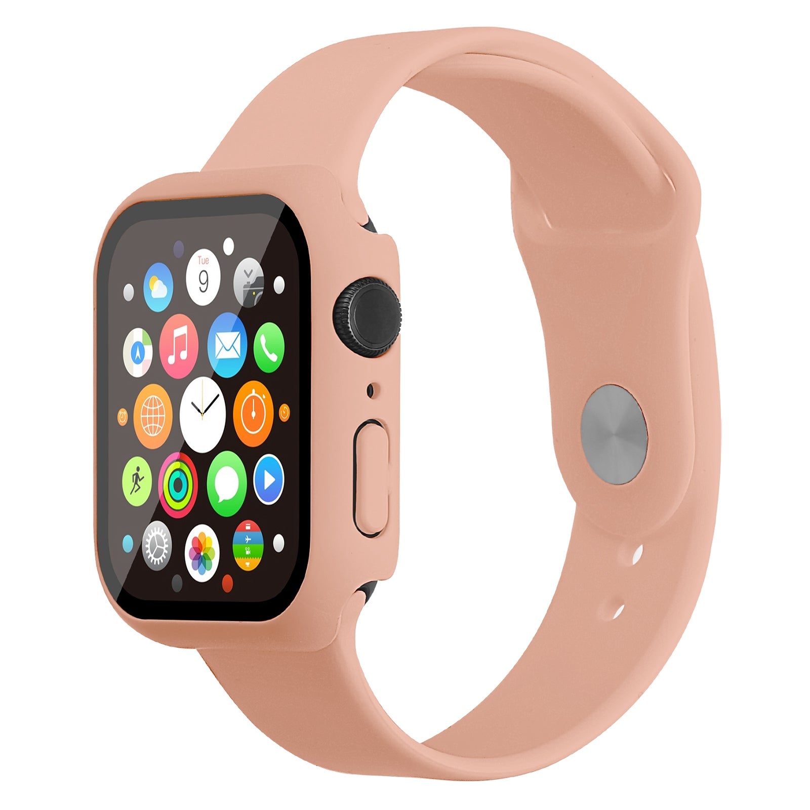 For Apple Watch Series 7 41mm Silicone Outdoor Sports Watch Band+Hard PC Case with Built-in Tempered Glass Screen Protector Size S M For Apple Watch Series 7 41mm Silicone Outdoor Sports Watch Band+Hard PC Case with Built-in Tempered Glass Screen Protector Size S M
